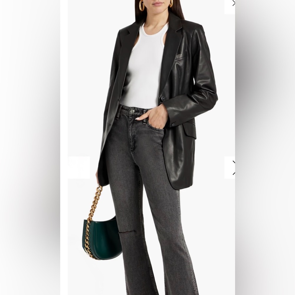 rag & bone Black Leather Blazer NWT Size 6